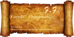 Forró Florentin névjegykártya